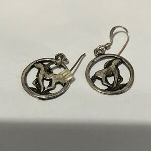 Darling Little Sterling Silver Horse Drop Earrings